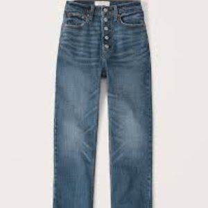 Abercrombie and Fitch The Ankle Straight Ultra High Rise Button Fly Jeans 14